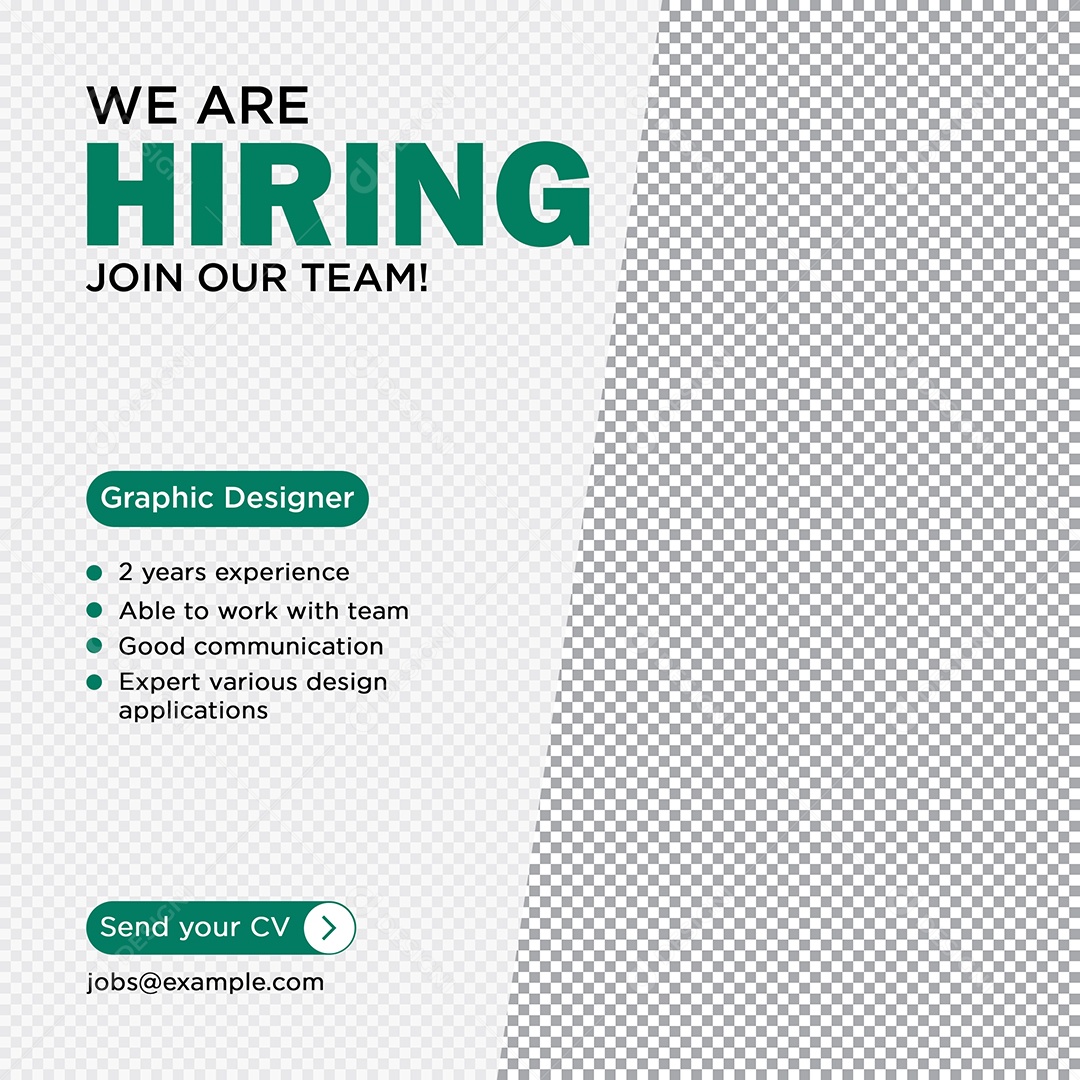 Social Media Vaga de Emprego Estamos Contratando PSD Editável