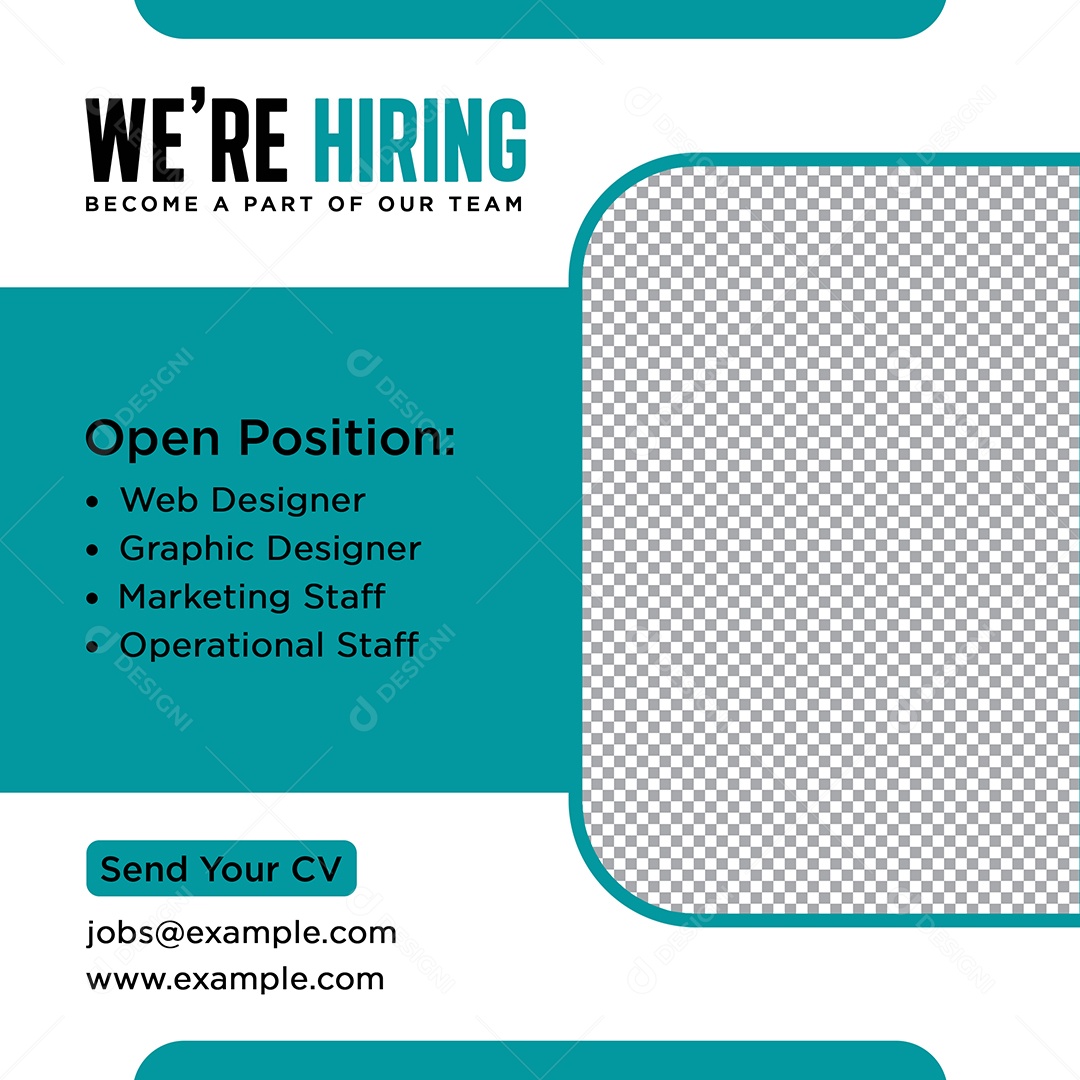 Social Media Vaga de Emprego Estamos Contratando PSD Editável