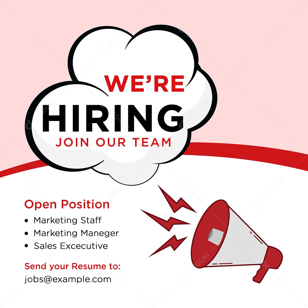 Social Media Vaga de Emprego Estamos Contratando PSD Editável