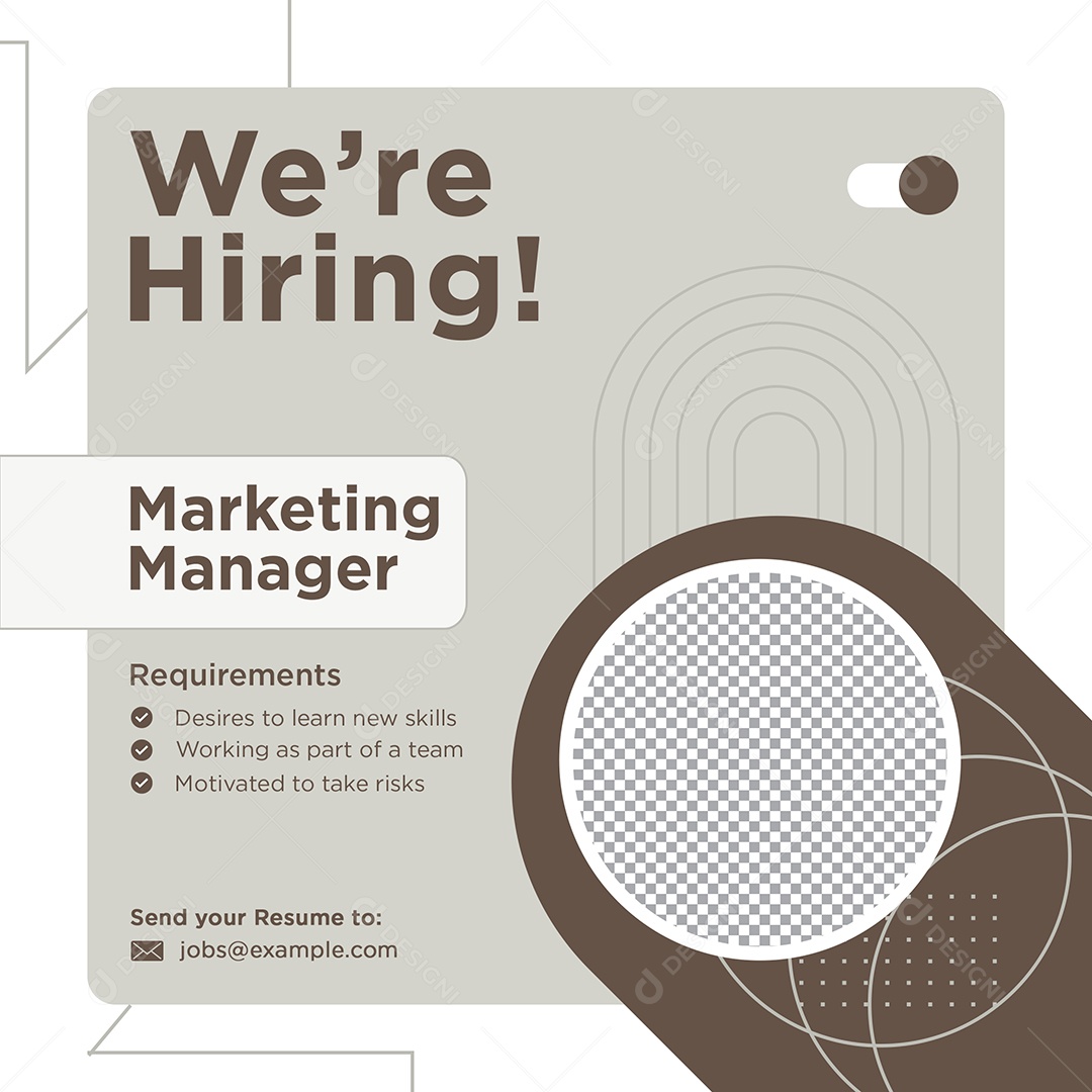 Social Media Vaga de Emprego Estamos Contratando PSD Editável