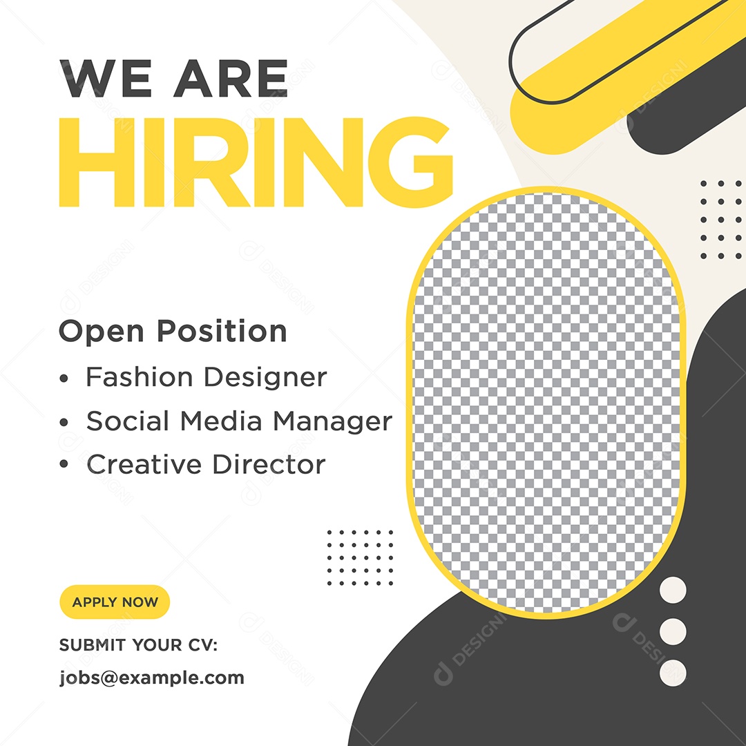 Vaga de Emprego Estamos Contratando Social Media PSD Editável
