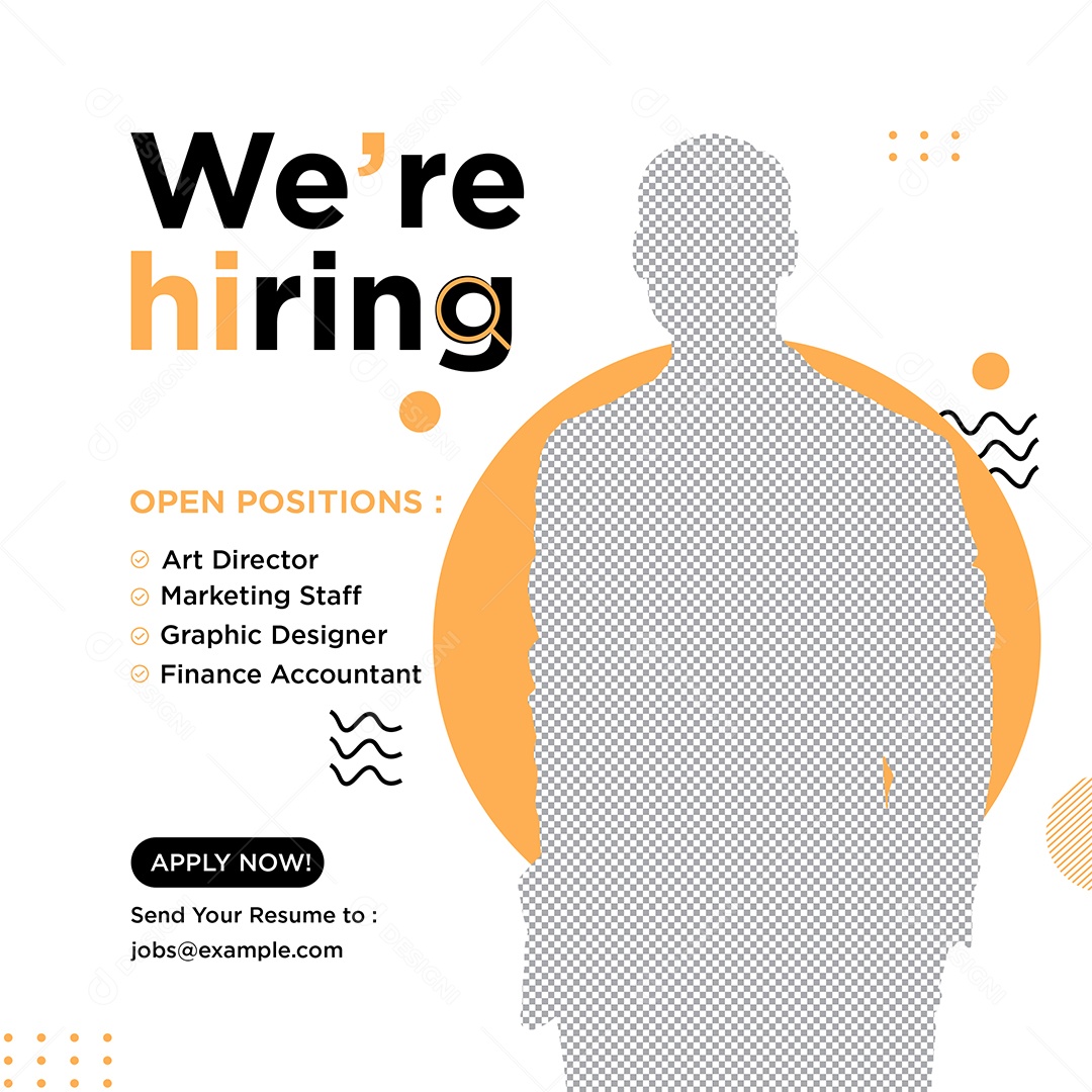 Vaga de Emprego Estamos Contratando Social Media PSD Editável