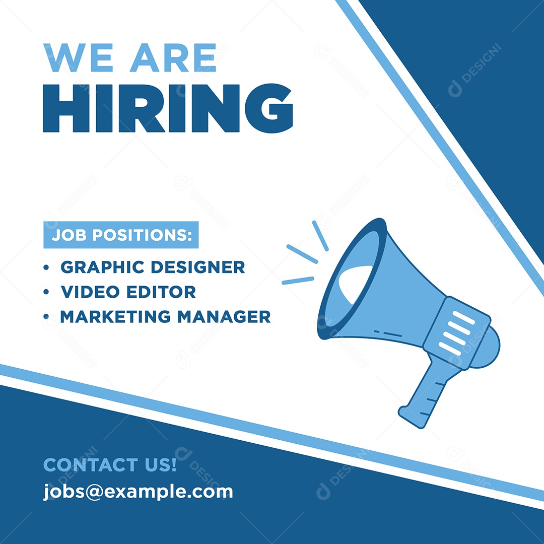 Vaga de Emprego Estamos Contratando Social Media PSD Editável