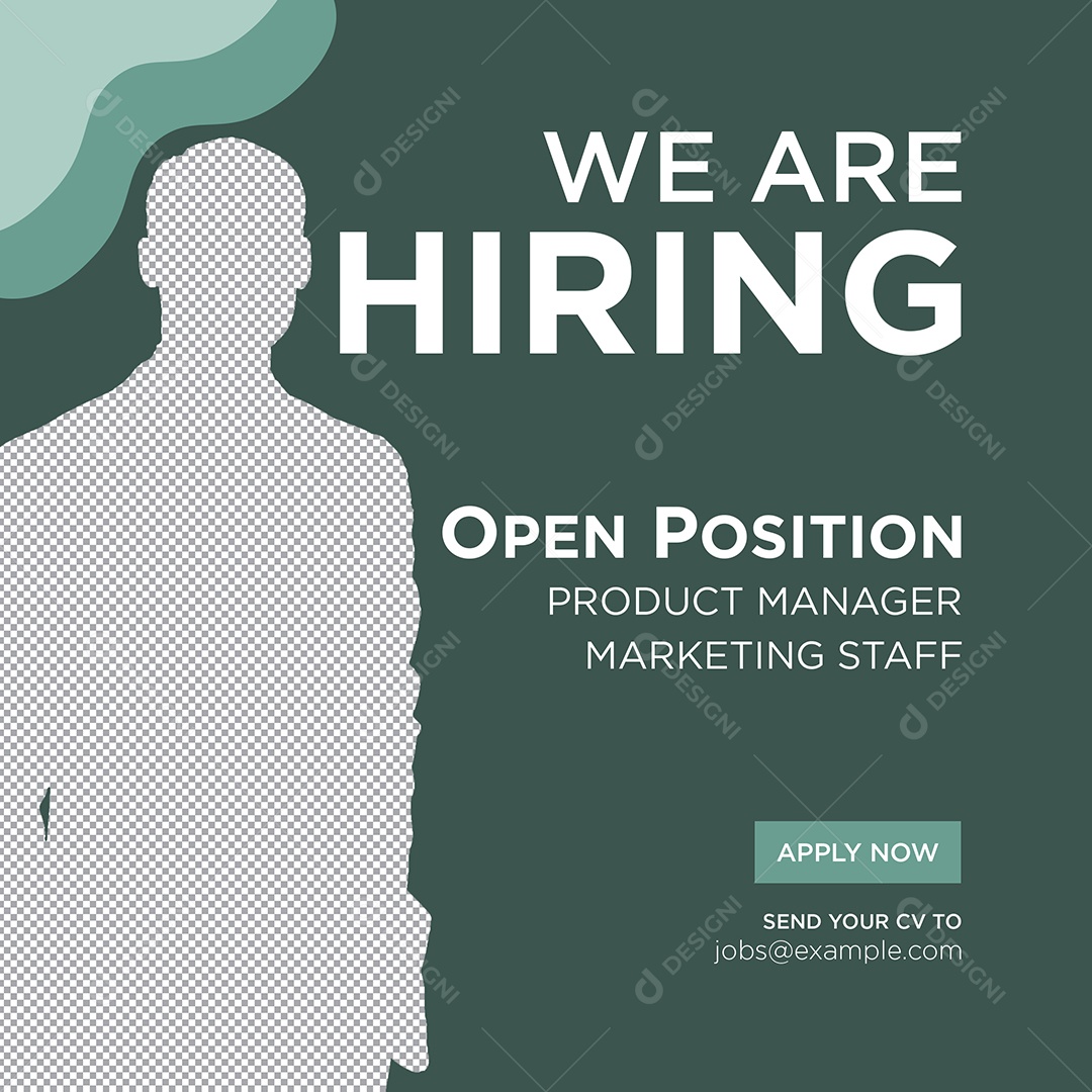 Vaga de Emprego Estamos Contratando Social Media PSD Editável