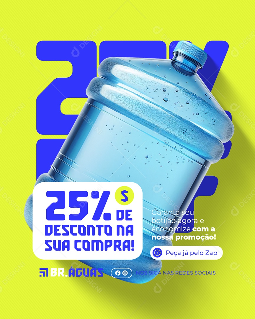 Distribuidora de Água Desconto na Sua Compra Social Media PSD Editável