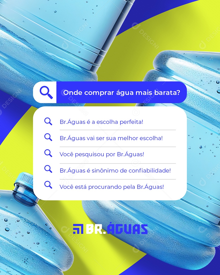 Distribuidora de Água Onde Comprar Água Mais Barata Social Media PSD Editável