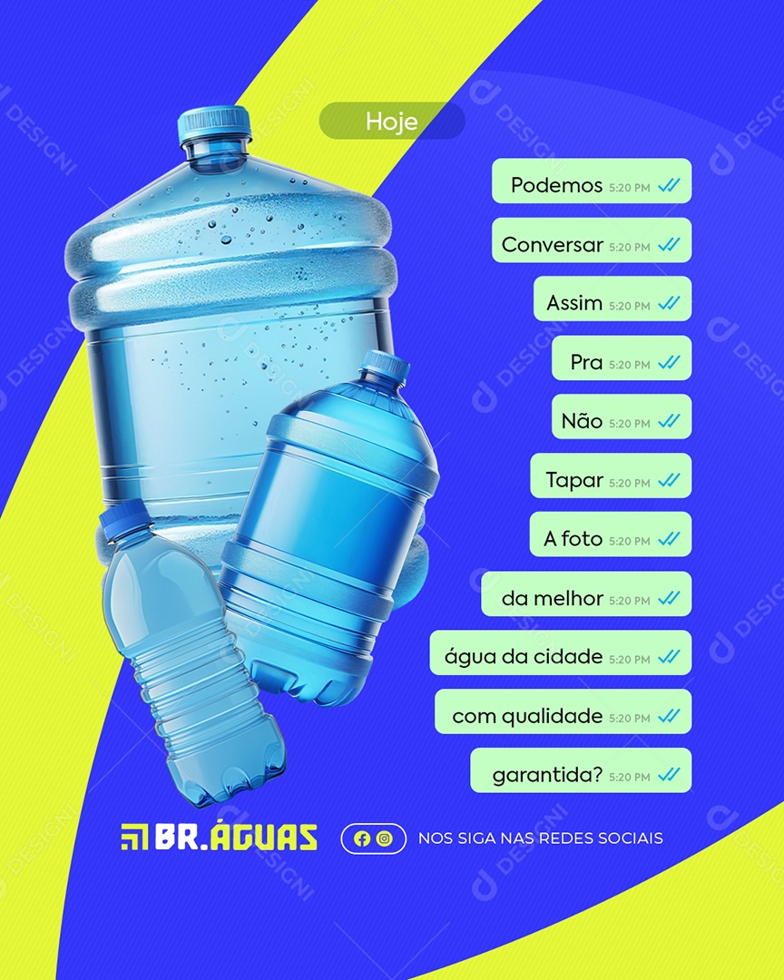 Distribuidora de Água Foto da Malhor Água da Cidade Social Media PSD Editável