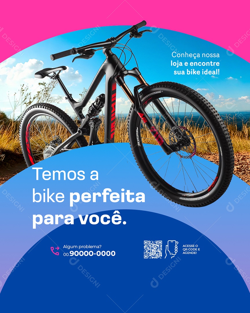 Bicicletas Temos a Bike Perfeita para Você Social Media PSD Editável