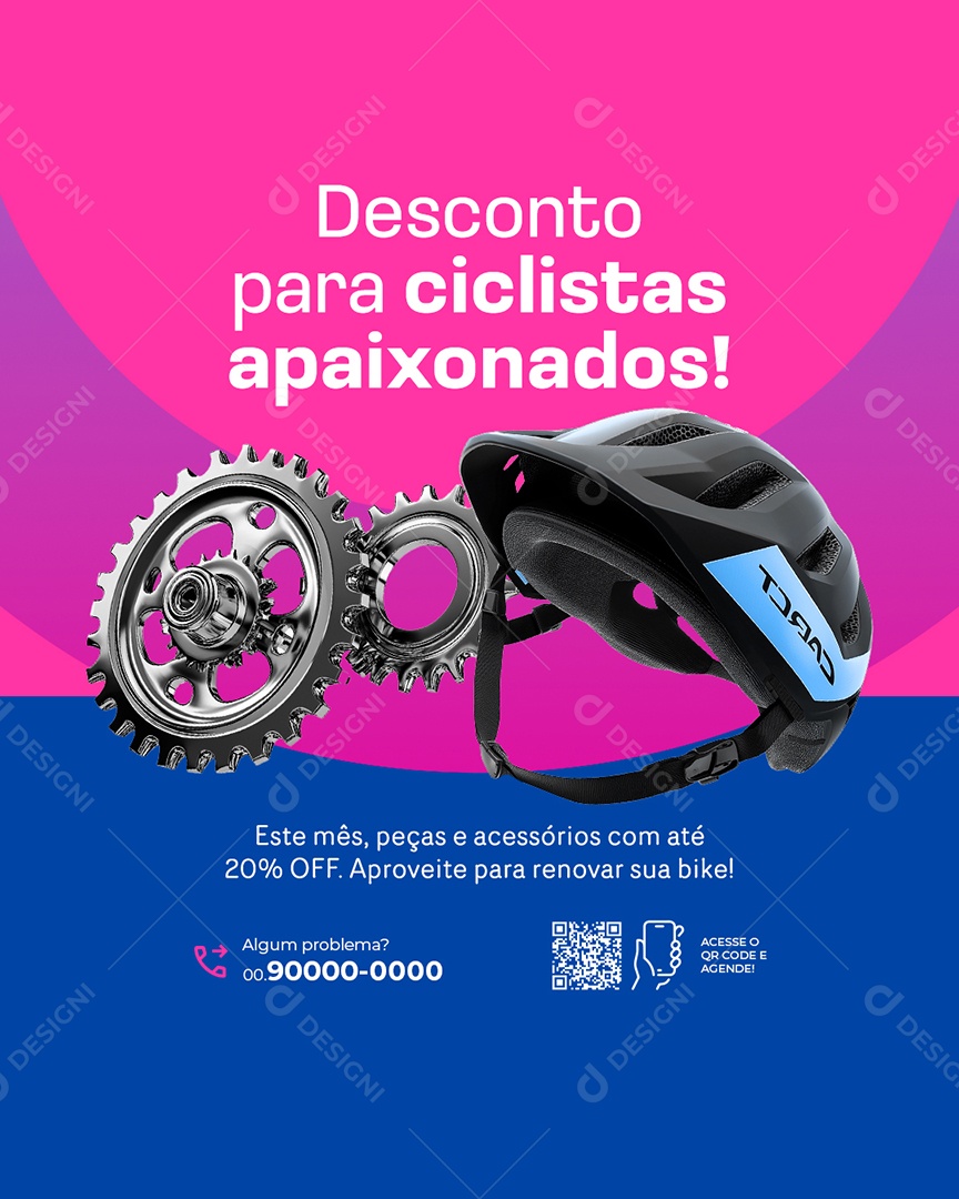 Bicicletas Desconto para Ciclistas Apaixonados Social Media PSD Editável