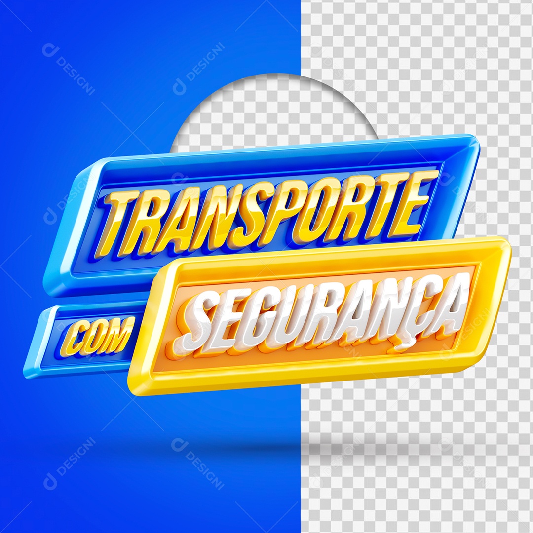 Transporte Com Segurança Selo 3D para Composição PSD