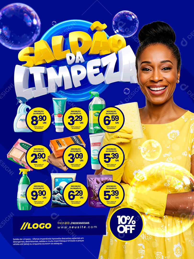 Saldão Da Limpeza Encarte Produtos Social Media PSD Editável