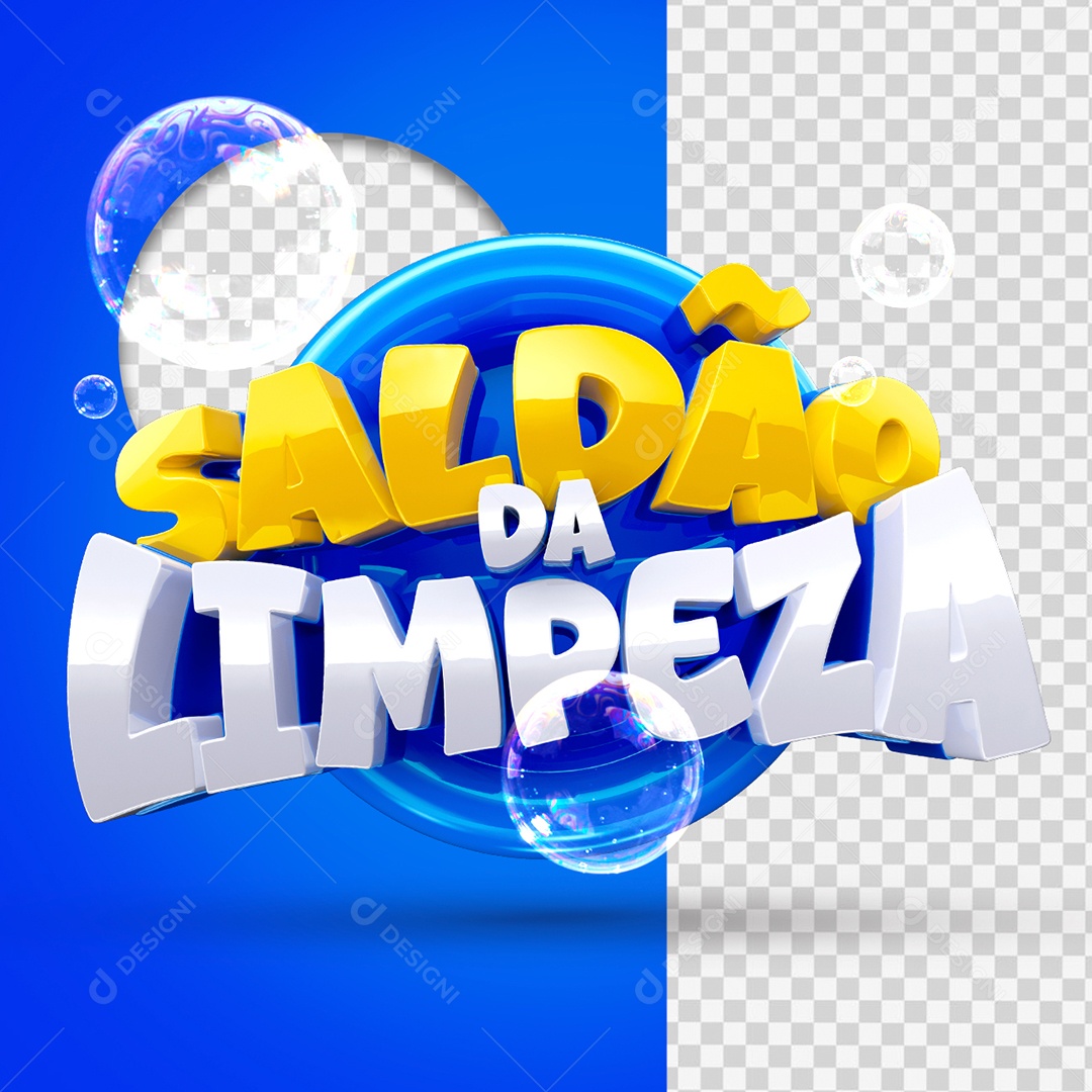 Saldão Da Limpeza Selo 3D para Composição PSD