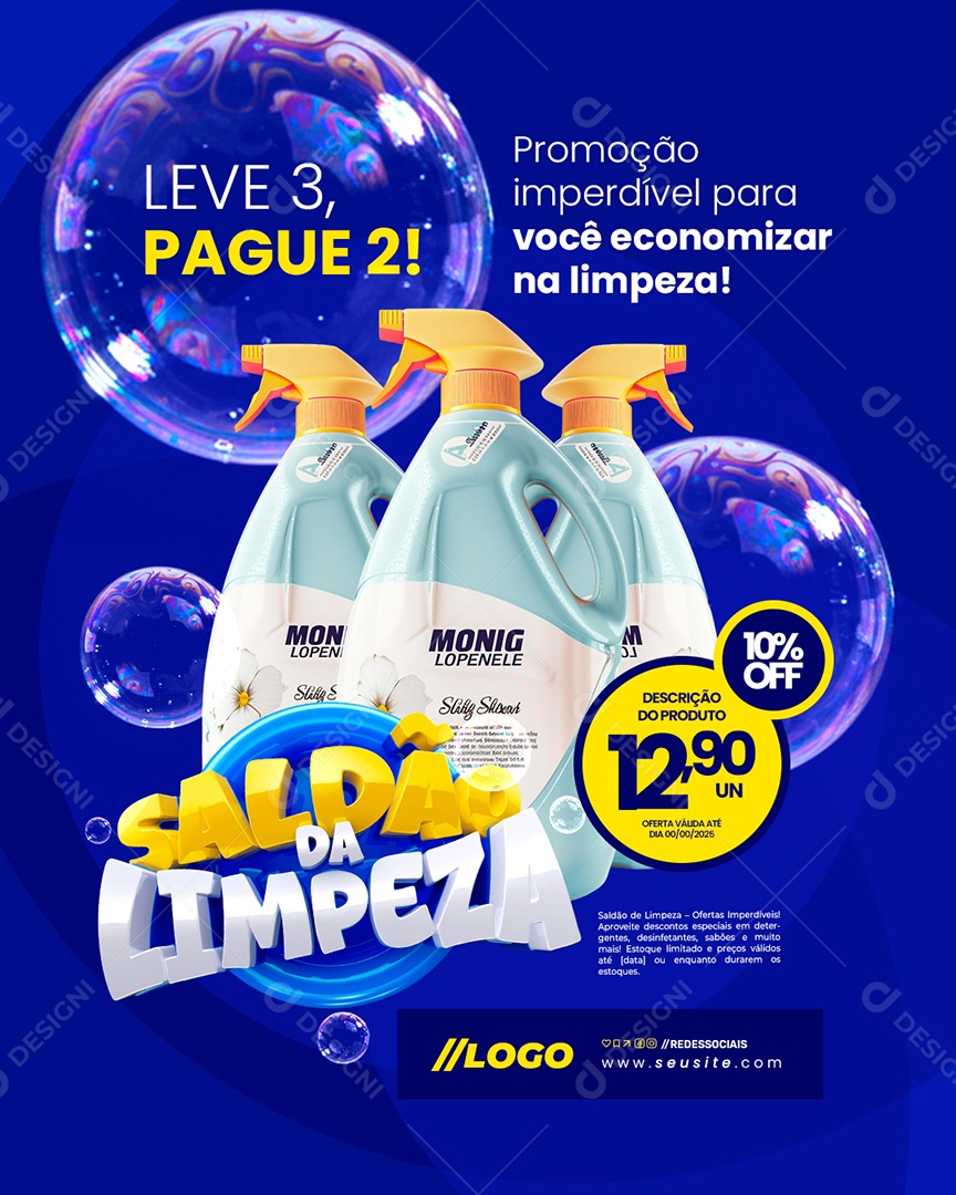Saldão Da Limpeza Promoção Imperdível Social Media PSD Editável