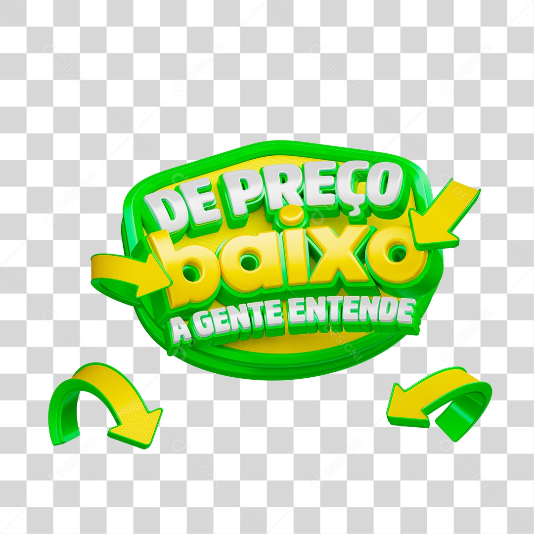 Selo 3D Preço Baixo a Gente Entende PNG Transparente