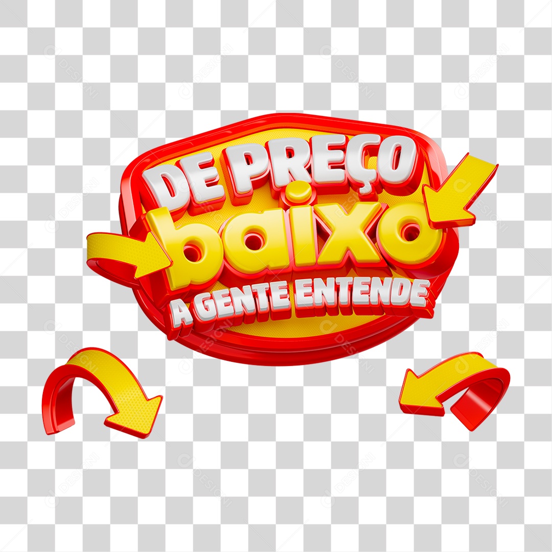 Selo 3D de Preço Baixo a Gente Entende PNG Transparente