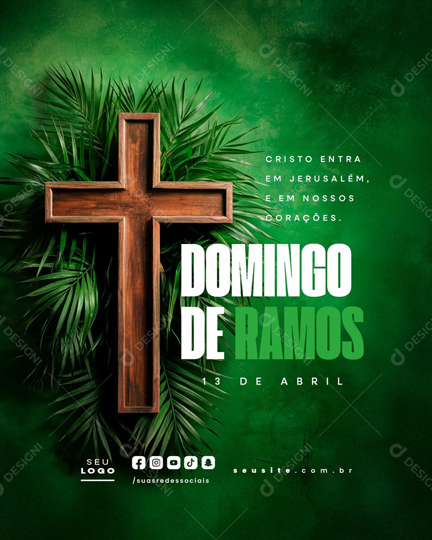 Domingo de Ramos 13 de Abril Social Media PSD Editável