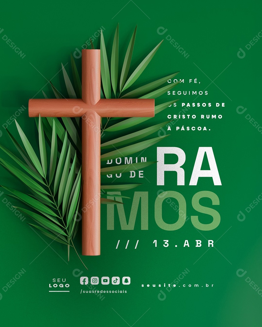 Domingo de Ramos 13 de Abril Social Media PSD Editável