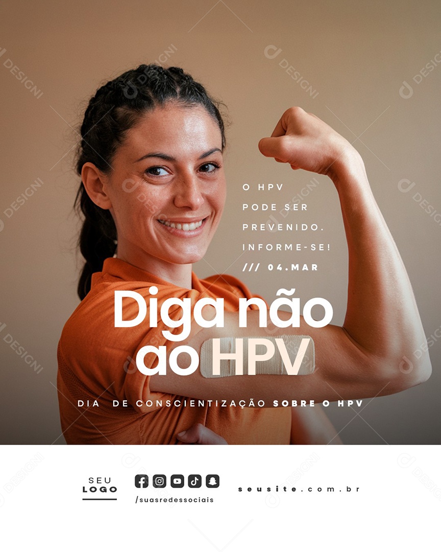 Dia da Consicientização Sobre o HPV 04 de Março Social Media PSD Editável