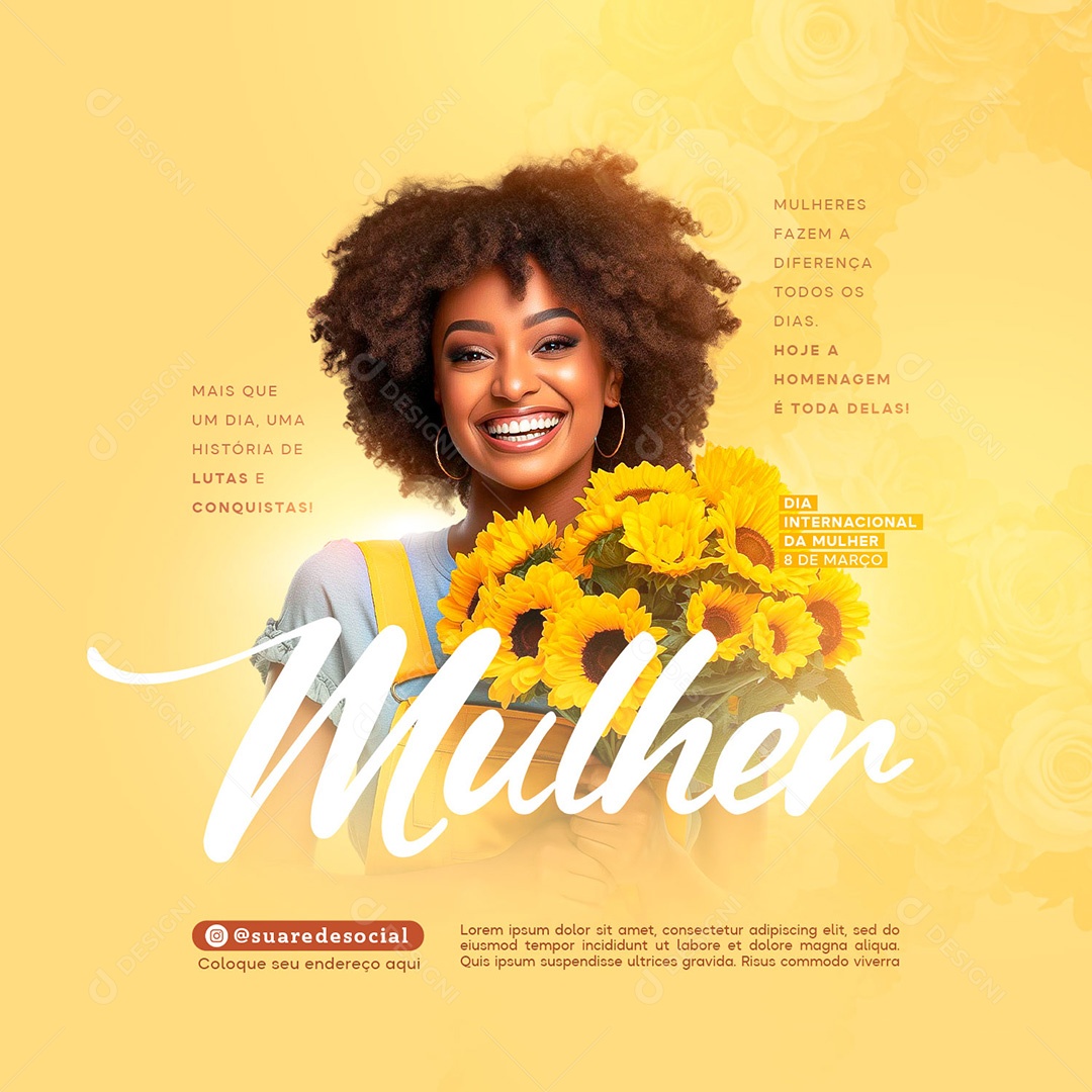 Dia Internacional Das Mulheres 08 de Março Social Media PSD Editável