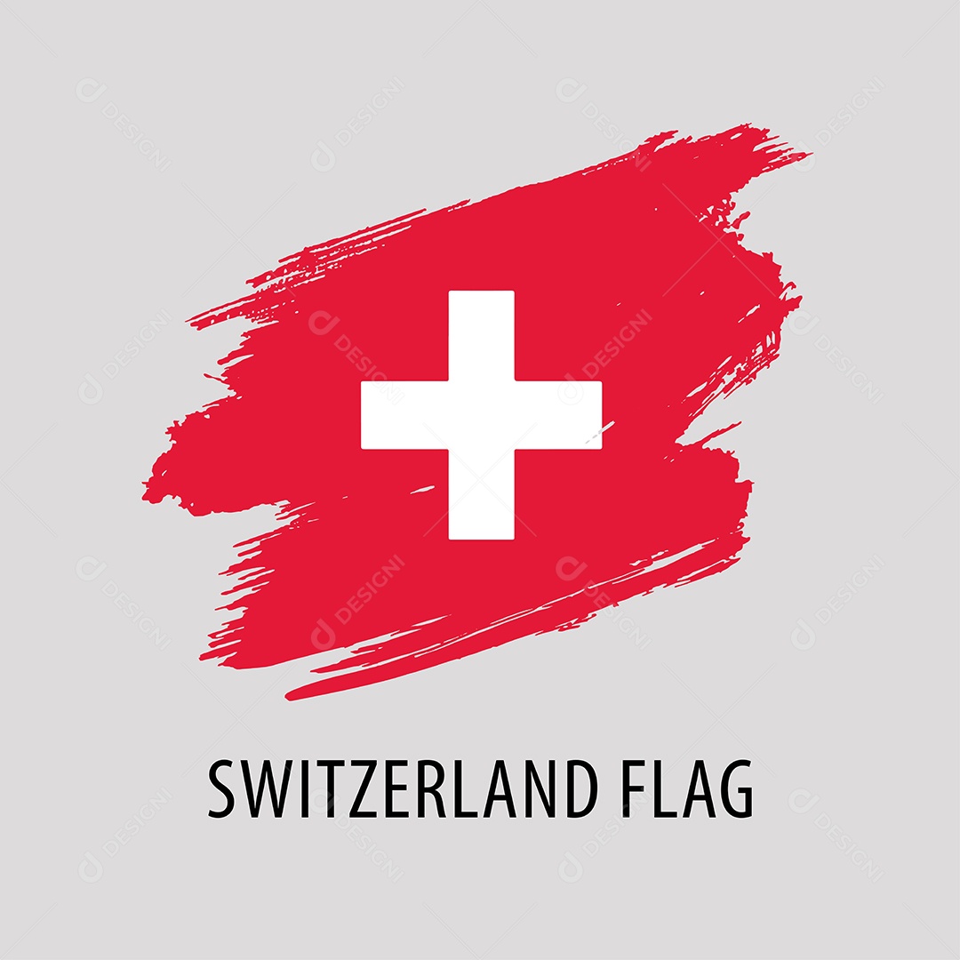 Bandeira da Suíça Ilustração Vetor EPS