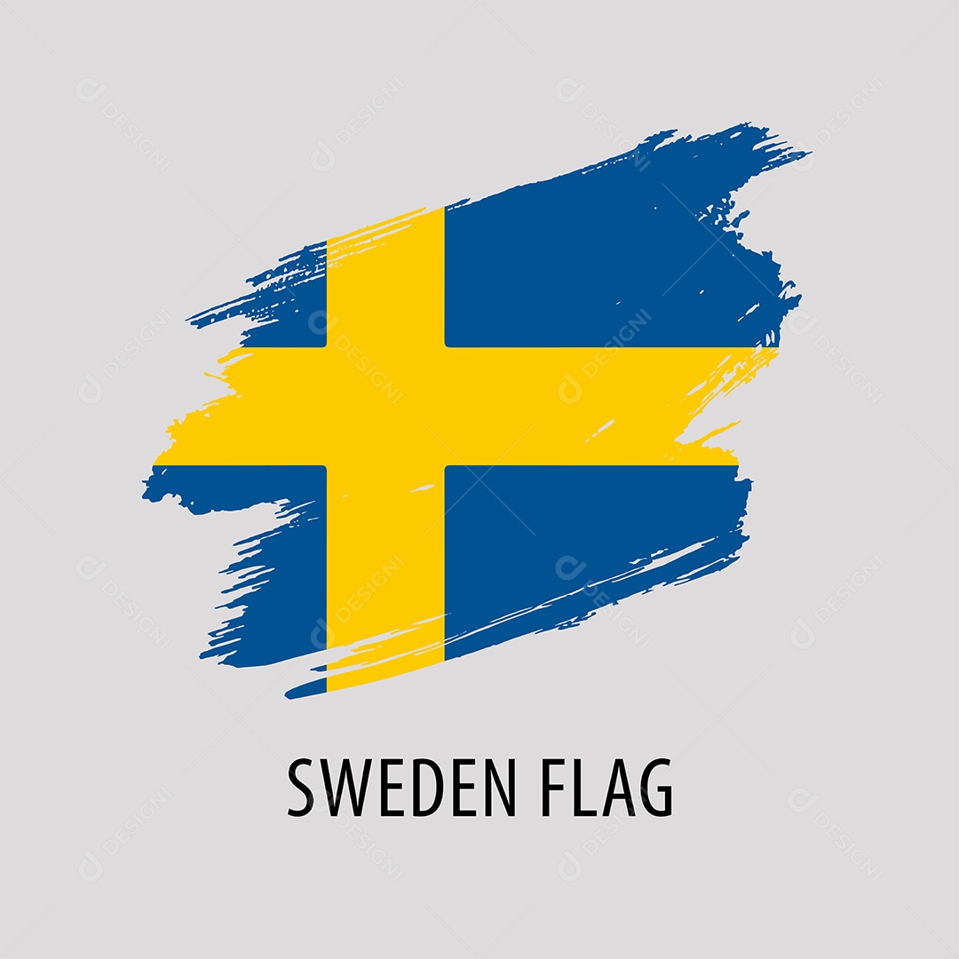 Bandeira da Suécia Ilustração Vetor EPS