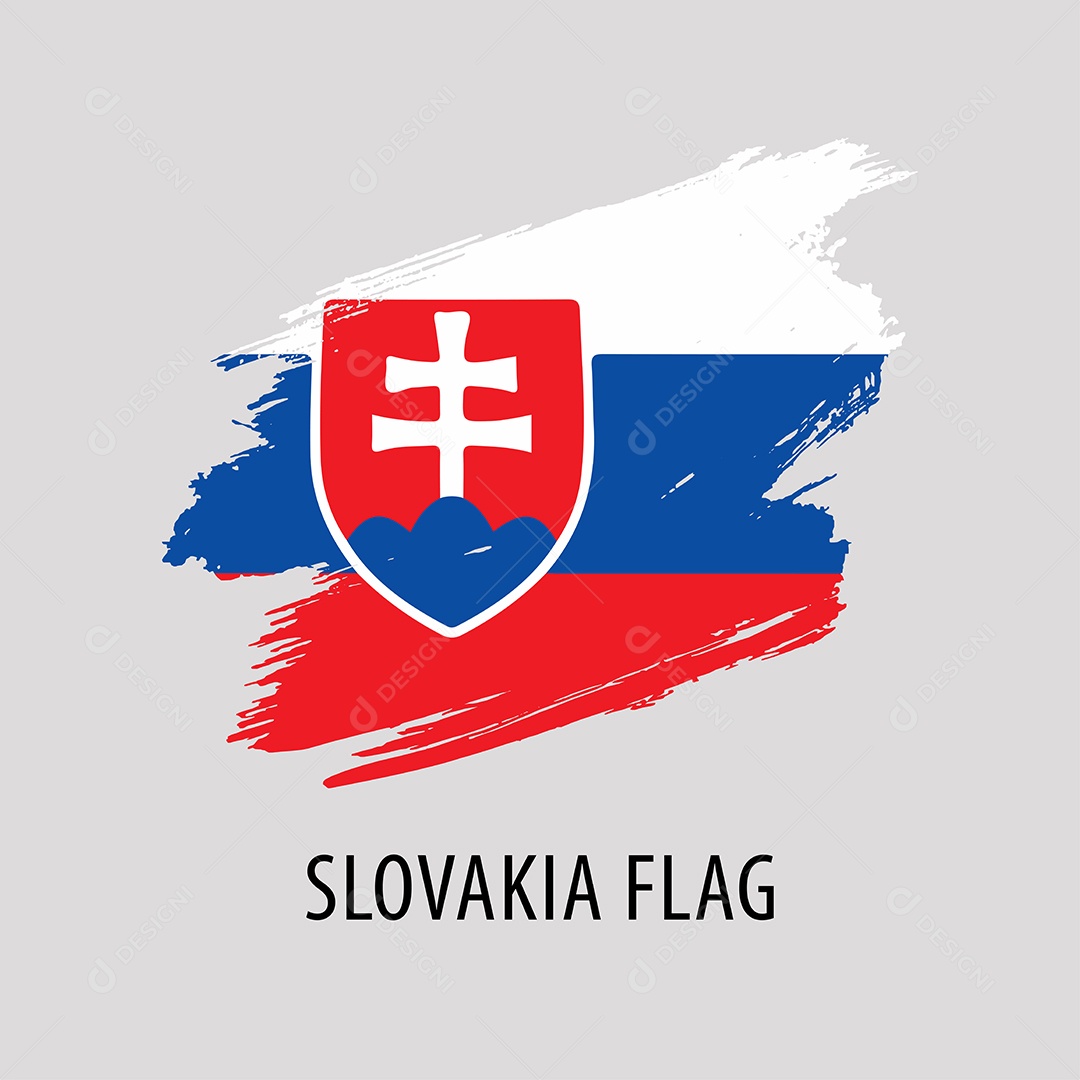 Bandeira da Eslováquia Ilustração Vetor EPS