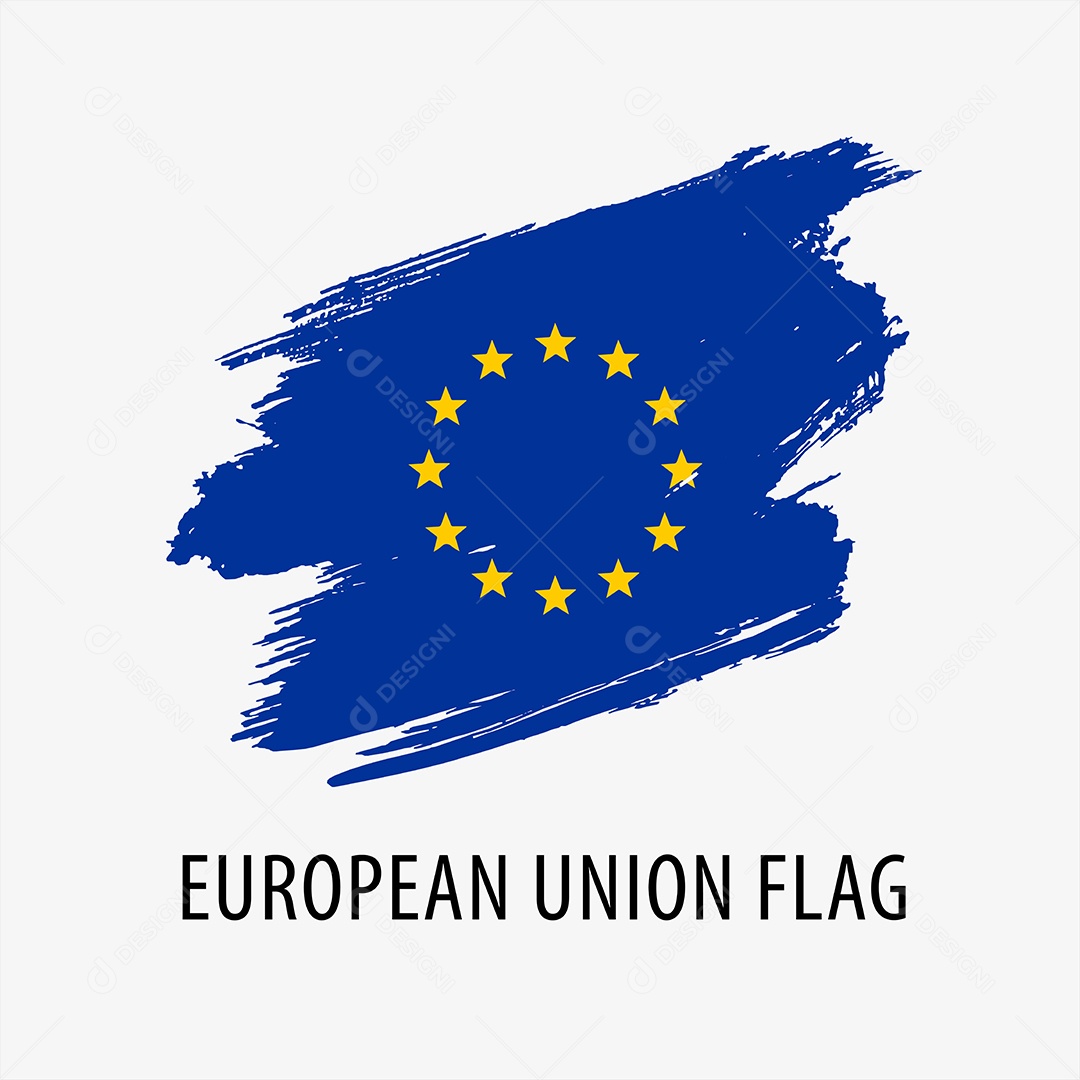 Bandeira da União Europeia Ilustração Vetor EPS