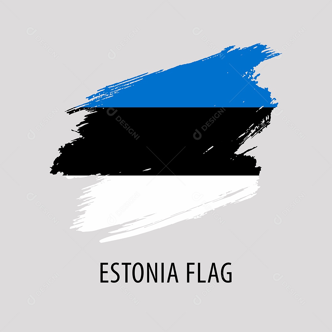Bandeira da Estônia Ilustração Vetor EPS