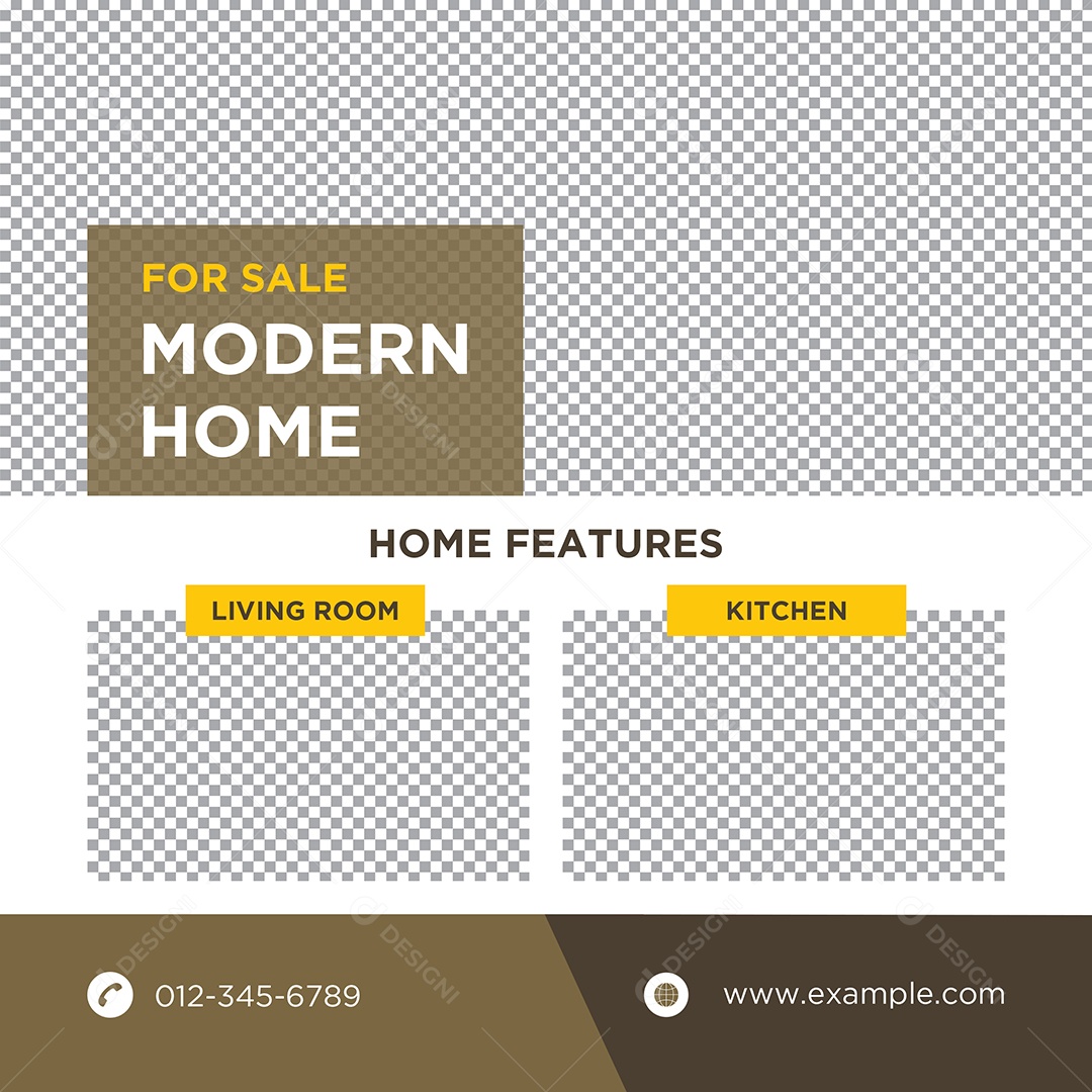 Imobiliária Casa Moderna Para Venda Social Media PSD Editável