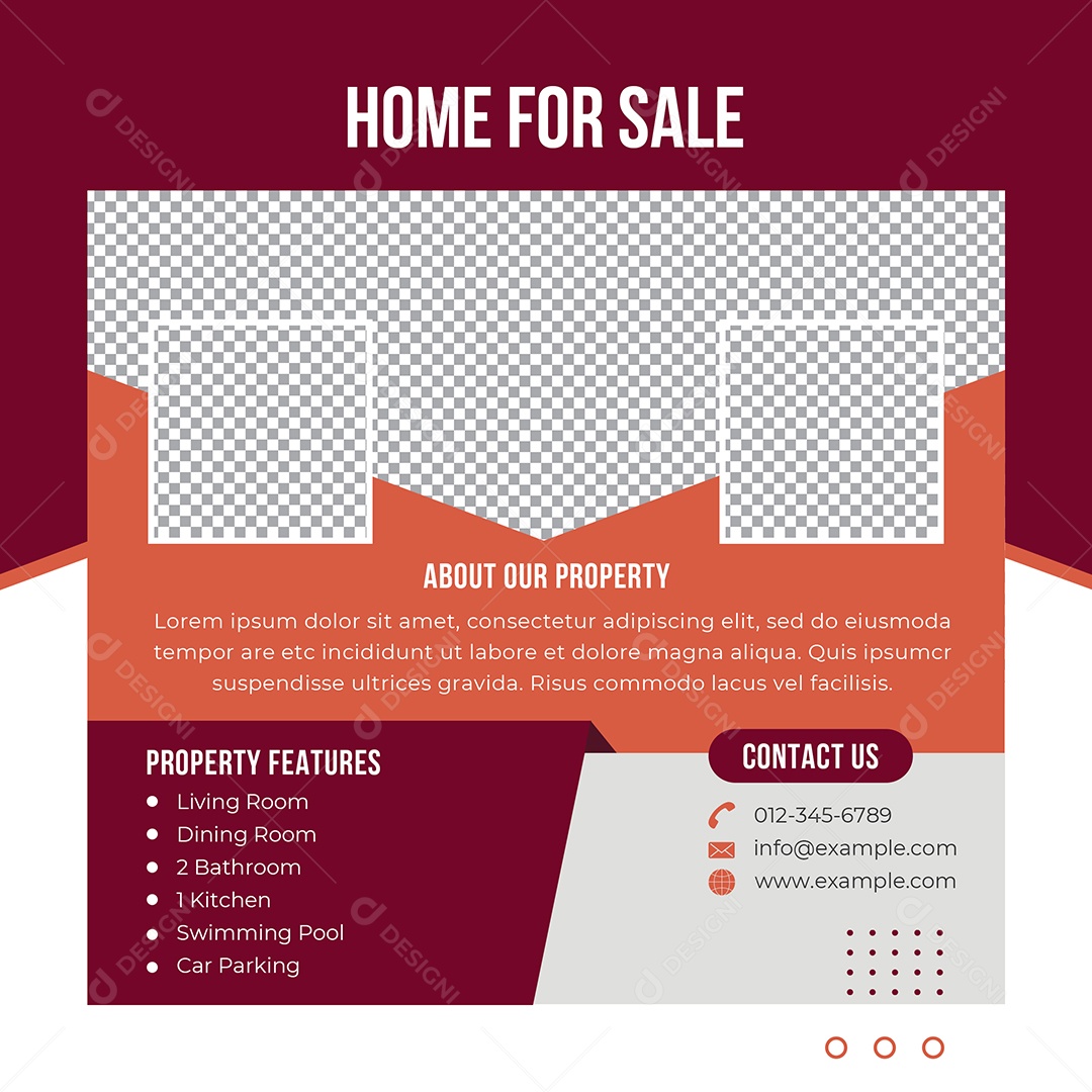 Imobiliária Casa Para Venda Social Media PSD Editável