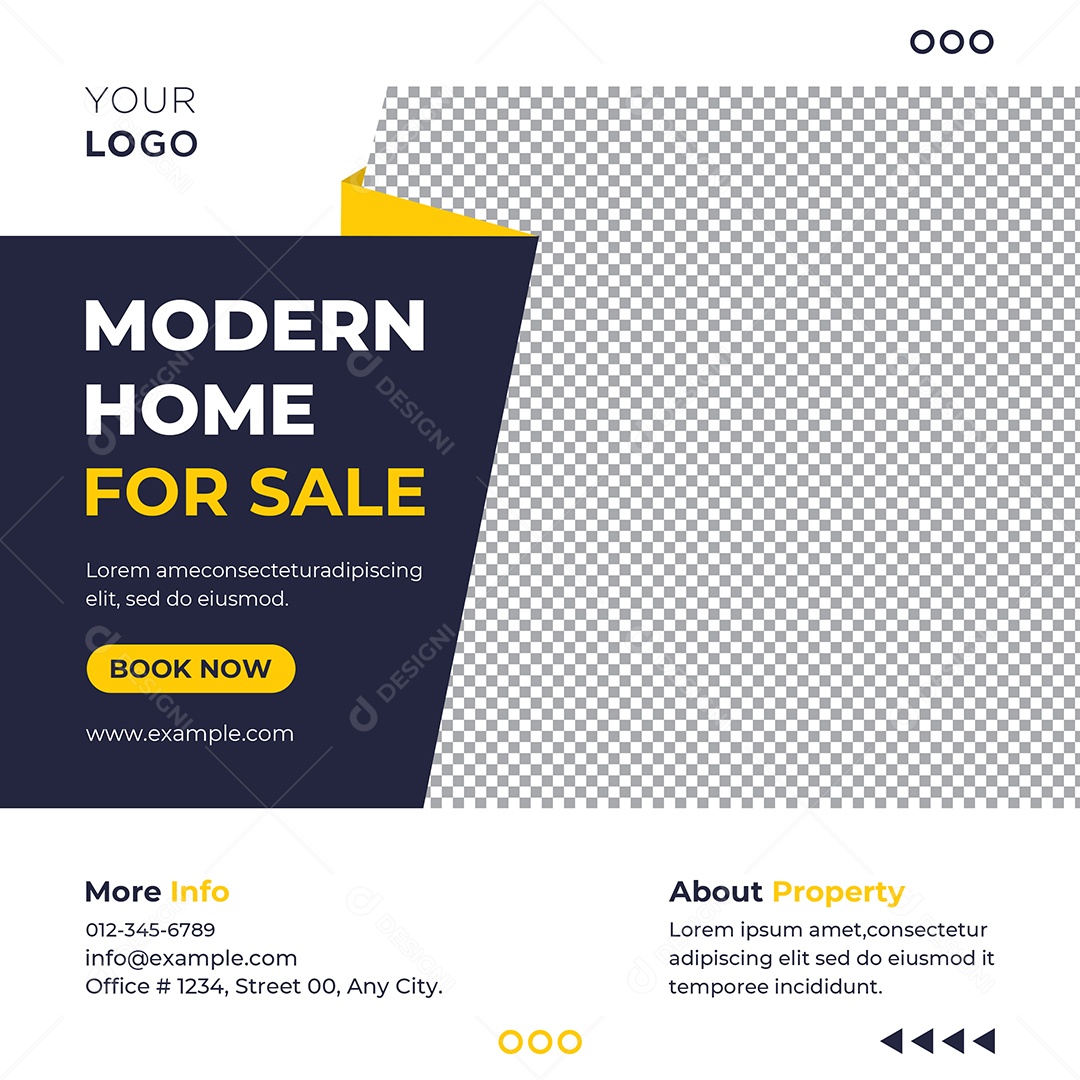 Imobiliária Casa Moderna Para Venda Social Media PSD Editável