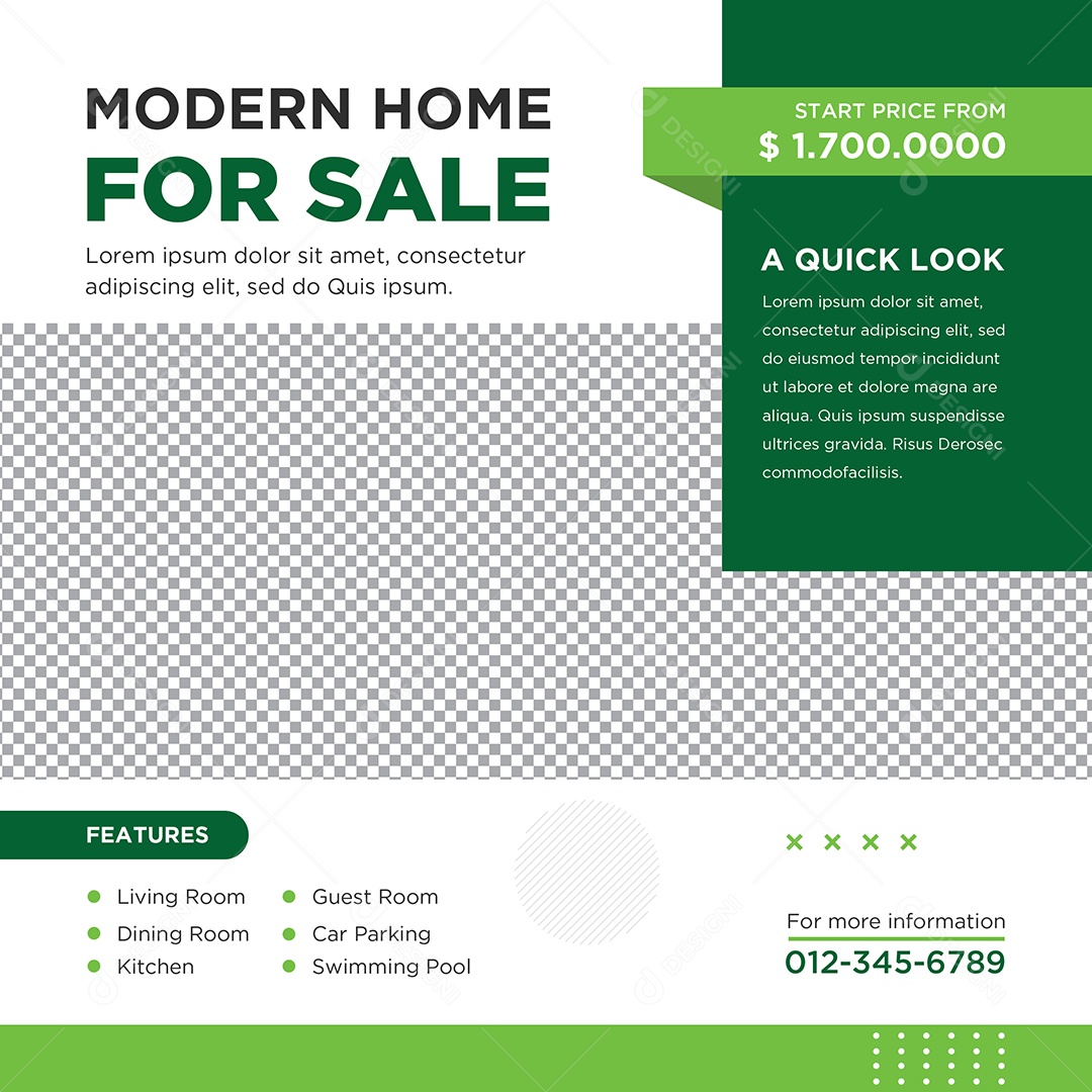 Imobiliária Casa Moderna Para Venda Social Media PSD Editável