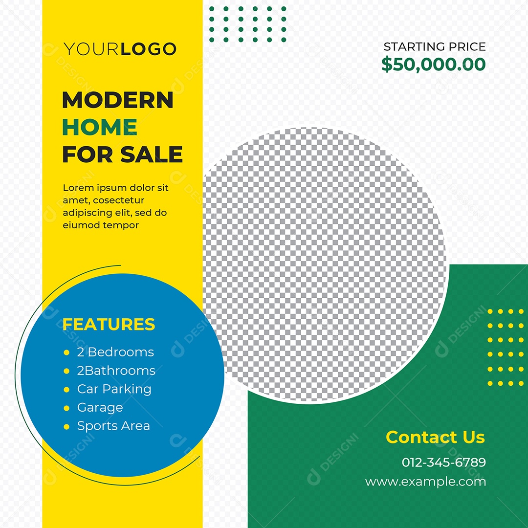 Imobiliária Casa Moderna Para Venda Social Media PSD Editável