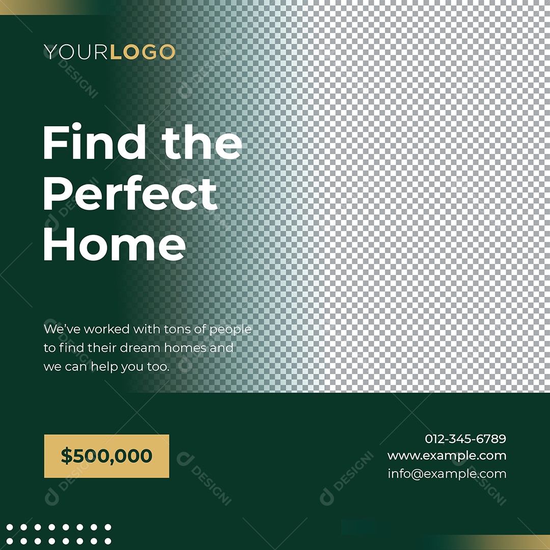 Imobiliária Encontre a Casa Perfeita Social Media PSD Editável