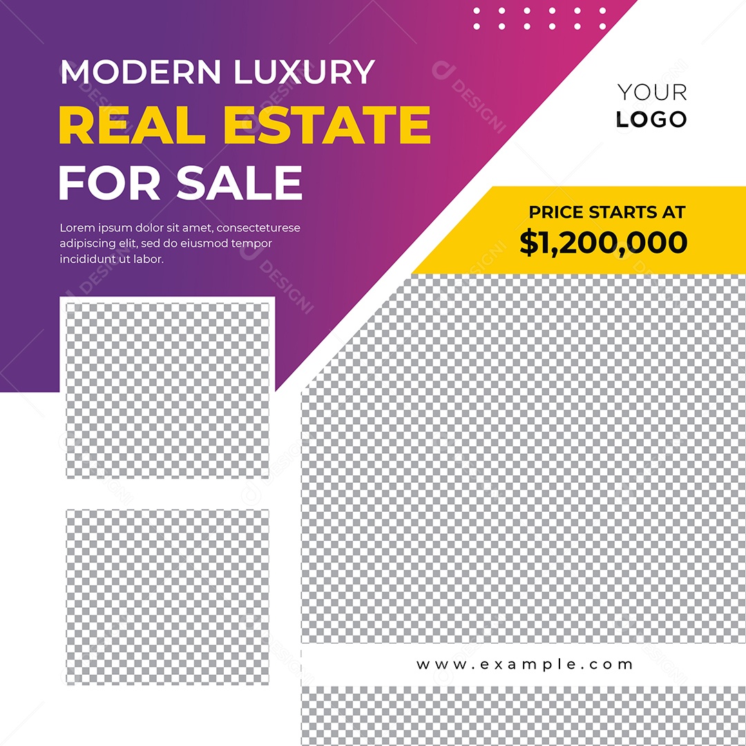 Imobiliária Imóveis de Luxo Para Venda Social Media PSD Editável