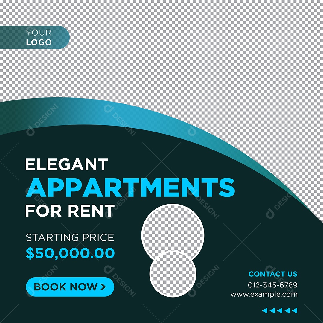 Imobiliária Apartamentos Elegantes Social Media PSD Editável