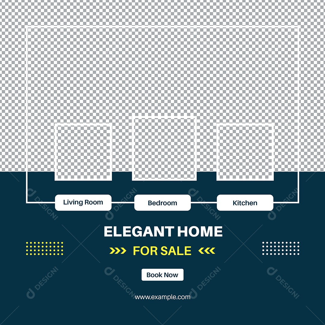 Imobiliária Casa Elegante Para Venda Social Media PSD Editável