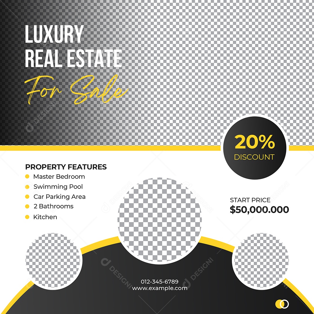 Imobiliária Imóveis de Luxo Social Media PSD Editável