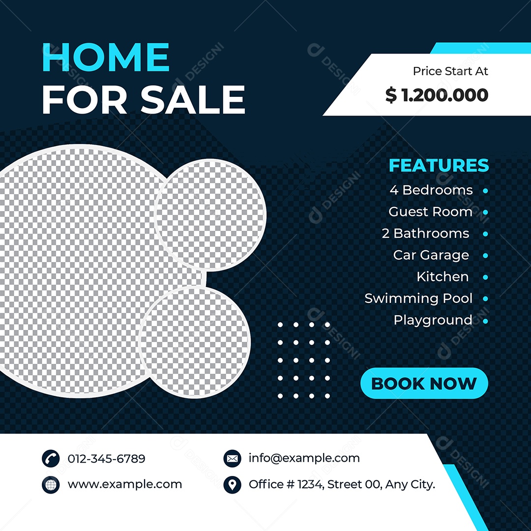 Imobiliária Casa Moderna Para Venda Social Media PSD Editável