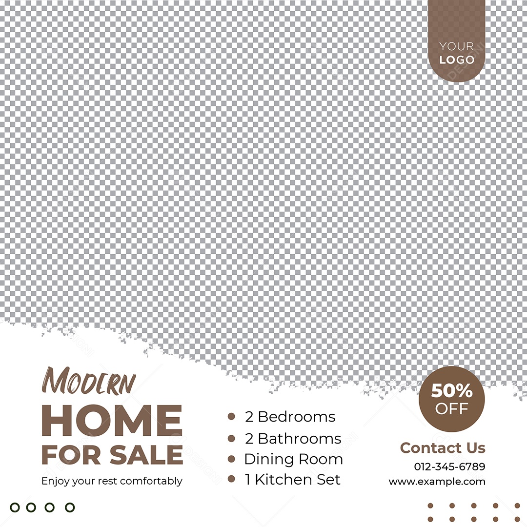 Imobiliária Casa Moderna Para Venda Social Media PSD Editável