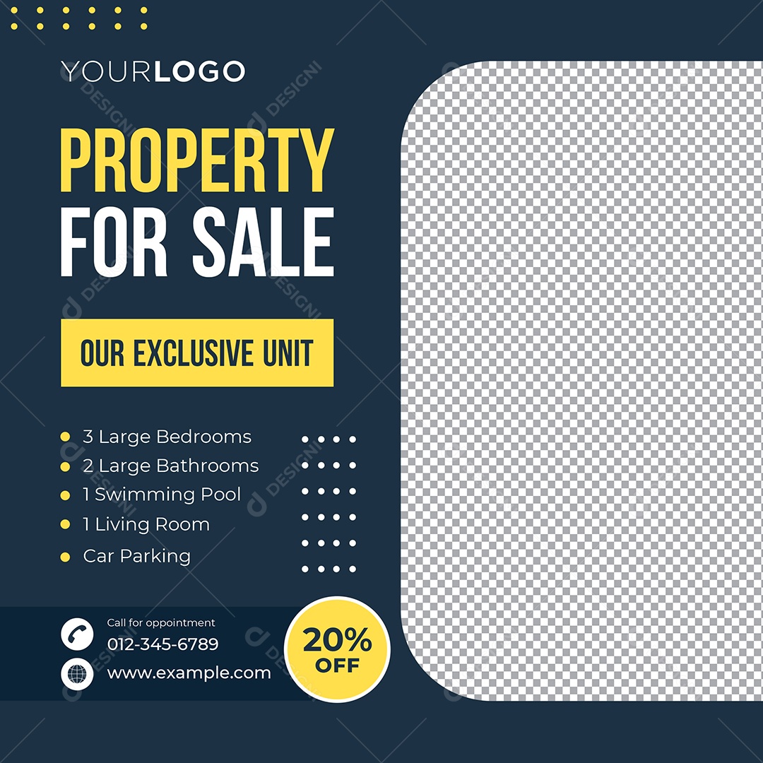 Imobiliária Propriedade Para Venda Social Media PSD Editável