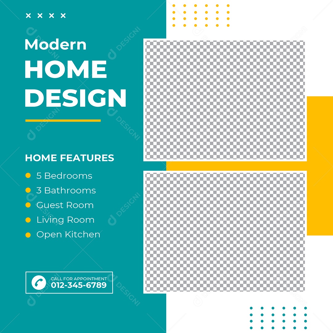 Imobiliária Design de Casa Moderna Social Media PSD Editável