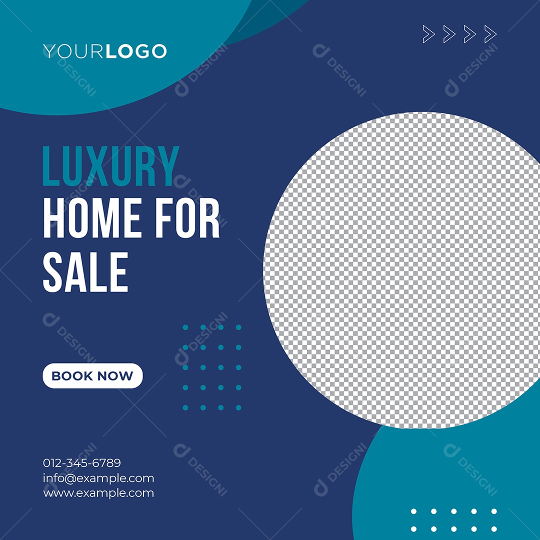 Imobiliária Casa de Luxo Para Venda Social Media PSD Editável