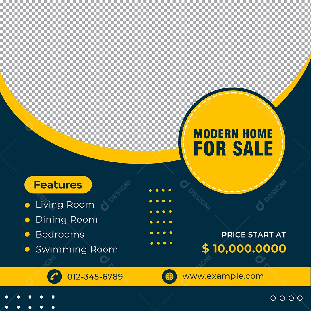 Imobiliária Casa de Luxo Para Venda Social Media PSD Editável