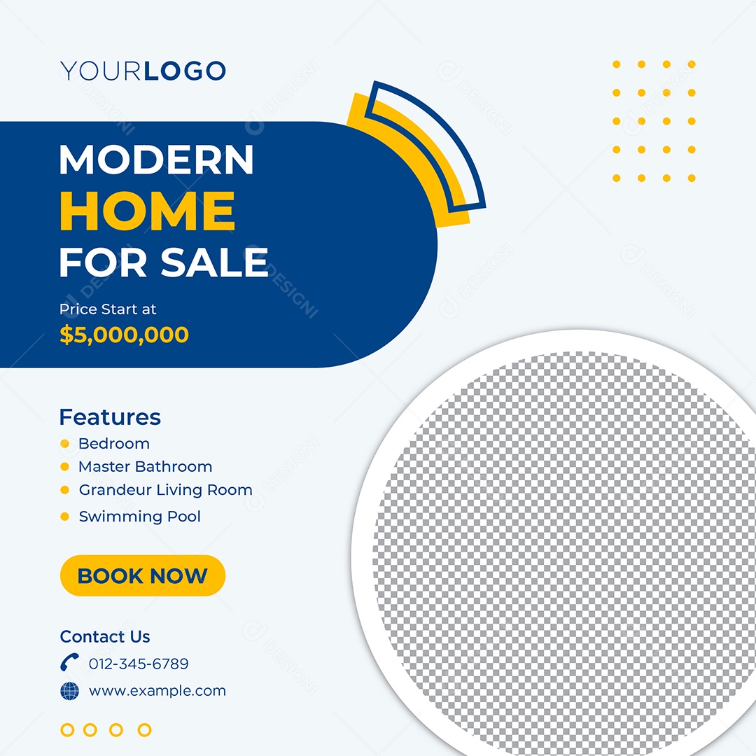 Imobiliária Casa de Luxo Para Venda Social Media PSD Editável