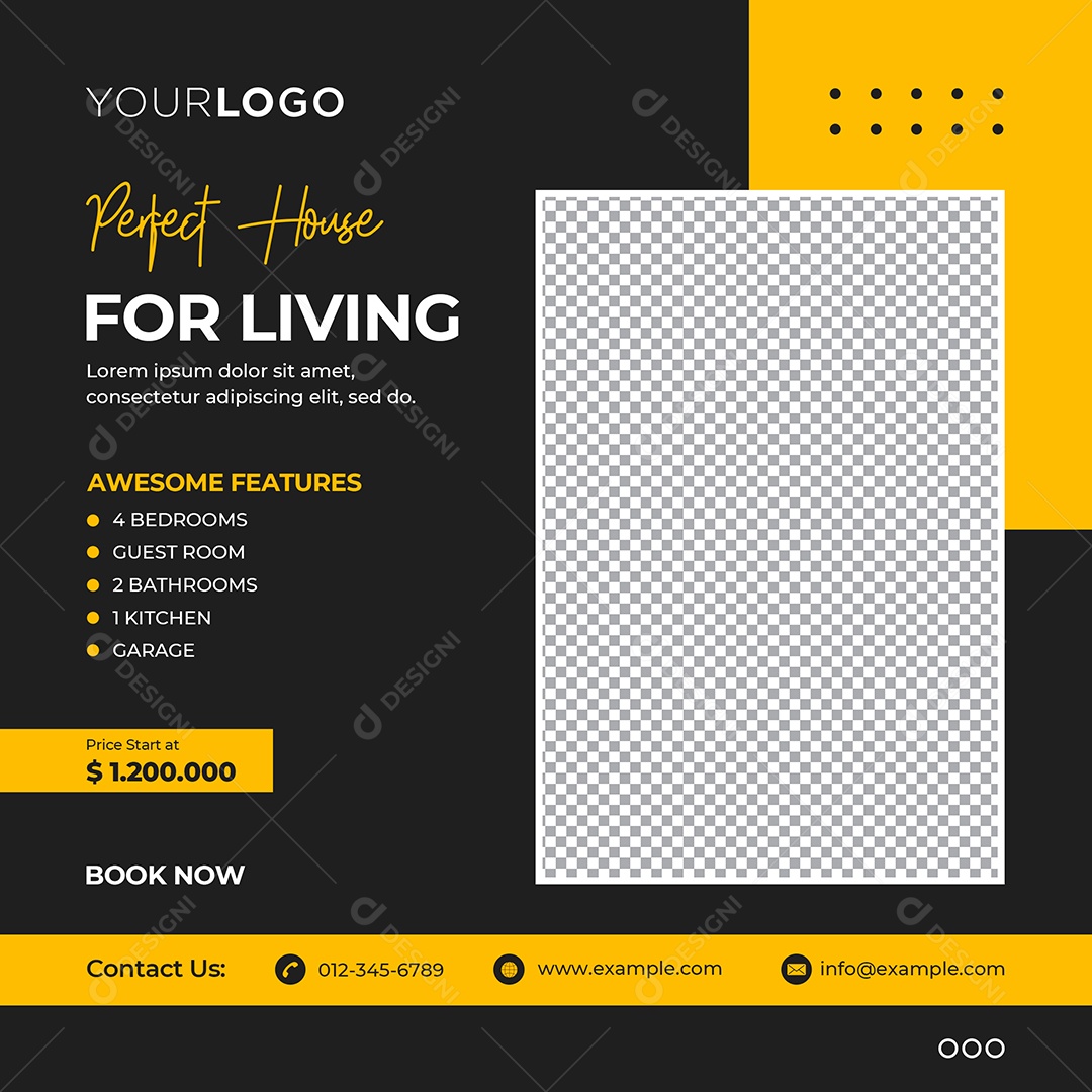 Imobiliária Casa Perfeita Para Viver Social Media PSD Editável