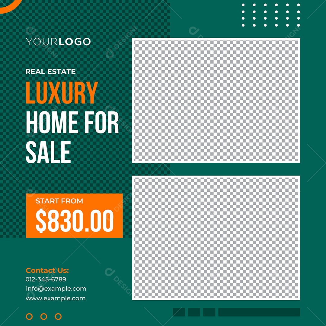 Imobiliária Casa de Luxo Para Venda Social Media PSD Editável