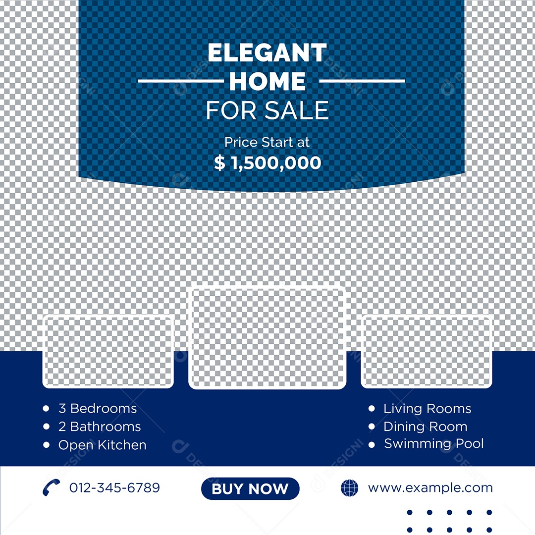 Imobiliária Casa Elegante Para Venda Social Media PSD Editável