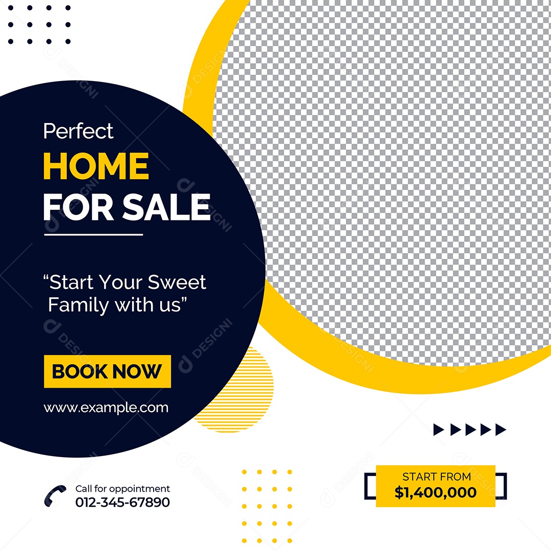 Imobiliária Casa Para Venda Social Media PSD Editável