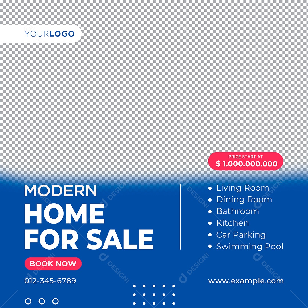 Imobiliária Casa Moderna Para Venda Social Media PSD Editável